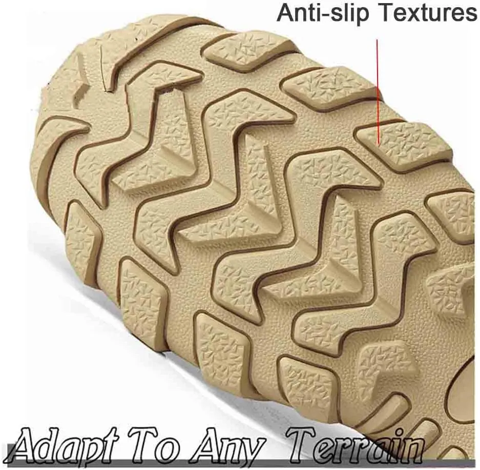 Men's Tactical Ankle Boots: Side Zipper Military Work Boots, Hook & Loop Closure