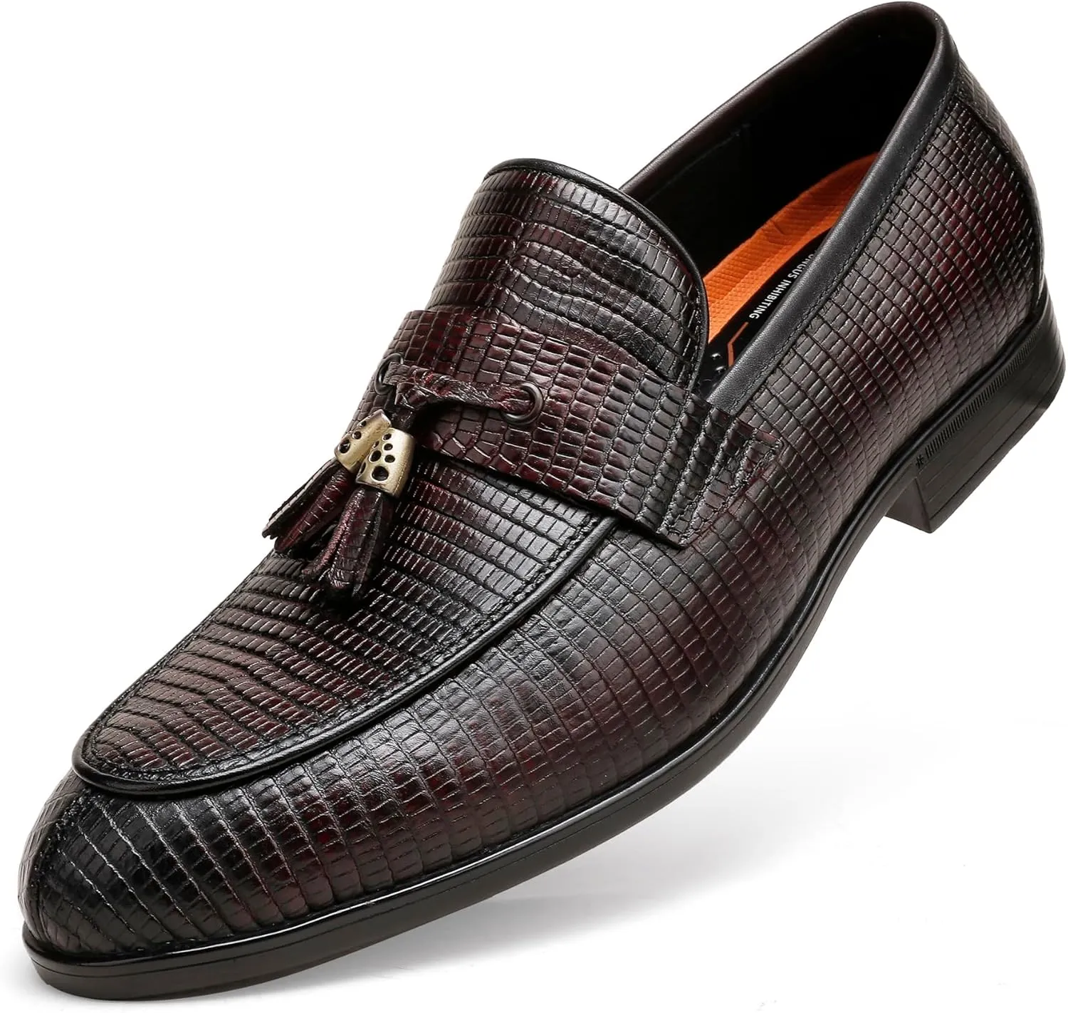 Men's Tassel Loafers Business Slip-On Penny Loafer Leather Shoes for Mens Dress Shoes Classic Fashion Casual Shoes Grey Coffee Slip on Dress Shoes