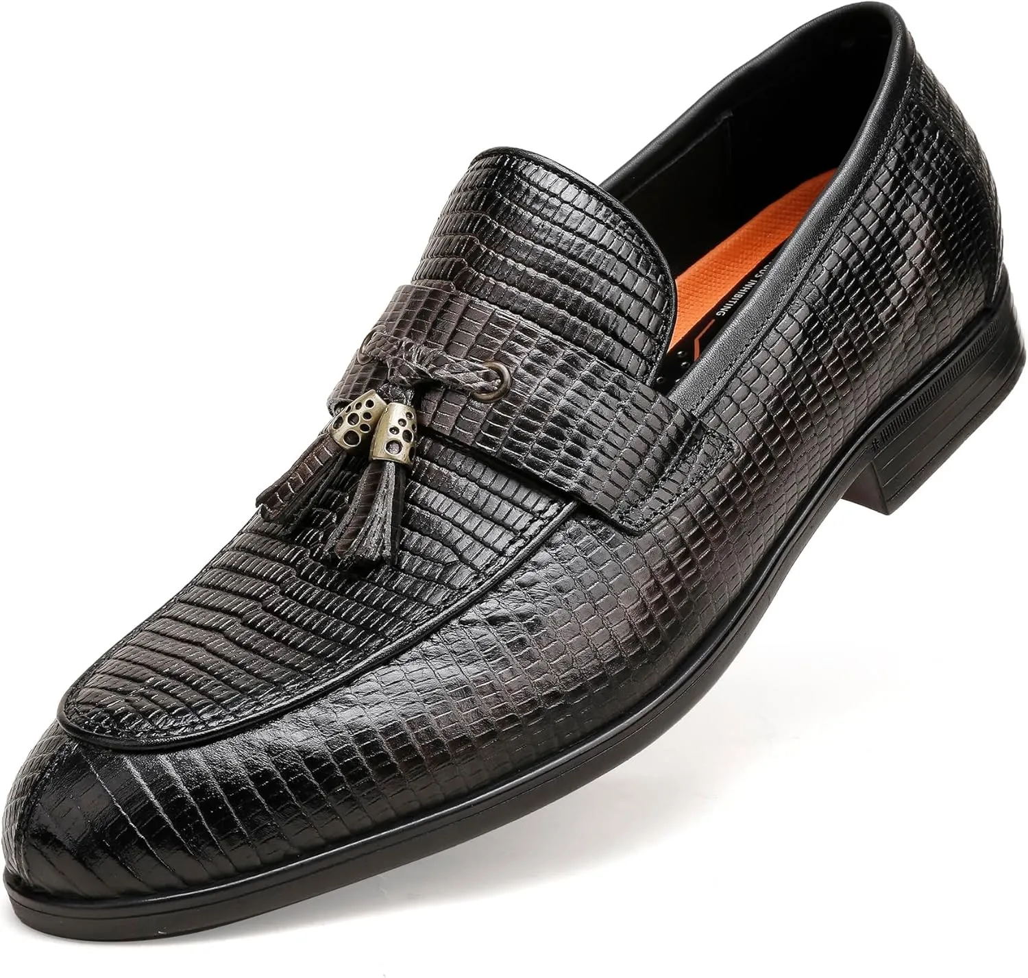 Men's Tassel Loafers Business Slip-On Penny Loafer Leather Shoes for Mens Dress Shoes Classic Fashion Casual Shoes Grey Coffee Slip on Dress Shoes