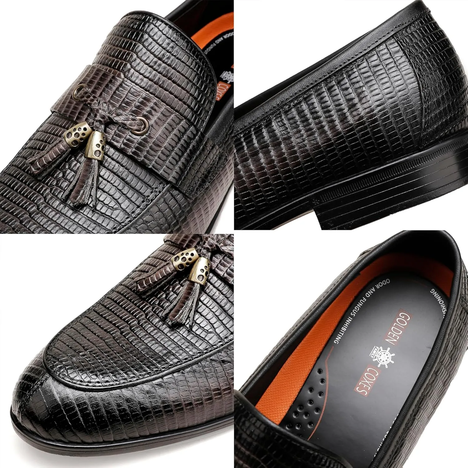 Men's Tassel Loafers Business Slip-On Penny Loafer Leather Shoes for Mens Dress Shoes Classic Fashion Casual Shoes Grey Coffee Slip on Dress Shoes