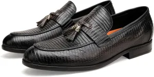 Men's Tassel Loafers Business Slip-On Penny Loafer Leather Shoes for Mens Dress Shoes Classic Fashion Casual Shoes Grey Coffee Slip on Dress Shoes