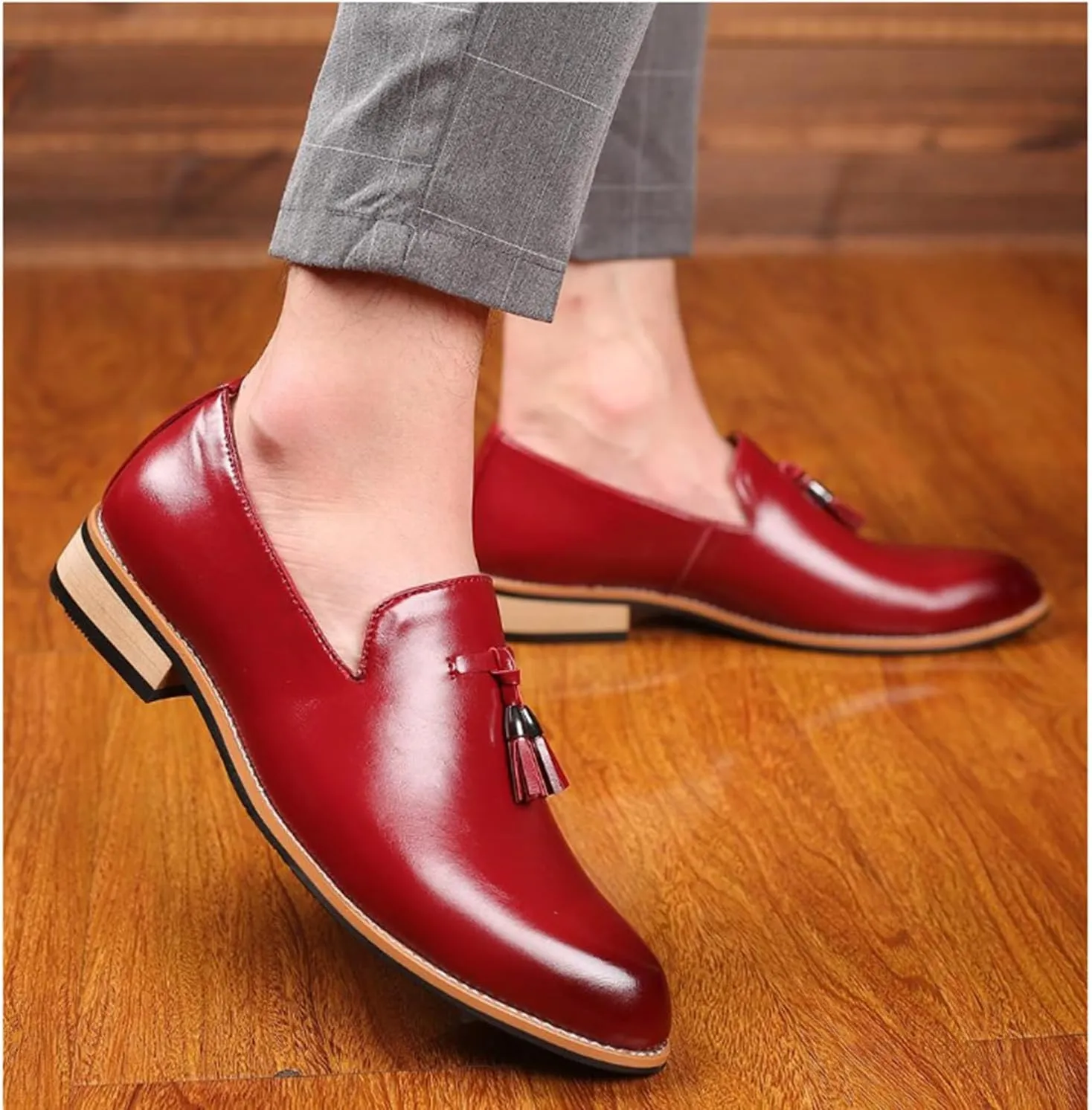 Men's Tassel Loafers Formal Business Classic Dress Shoes for Men Slip On Shoes Comfort Non-Slip Driving Shoes