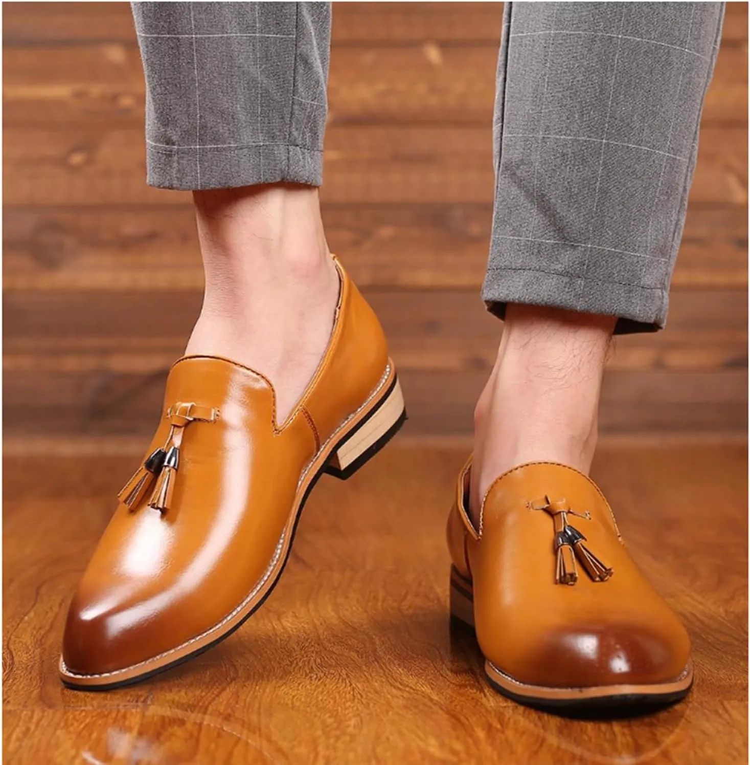 Men's Tassel Loafers Formal Business Classic Dress Shoes for Men Slip On Shoes Comfort Non-Slip Driving Shoes