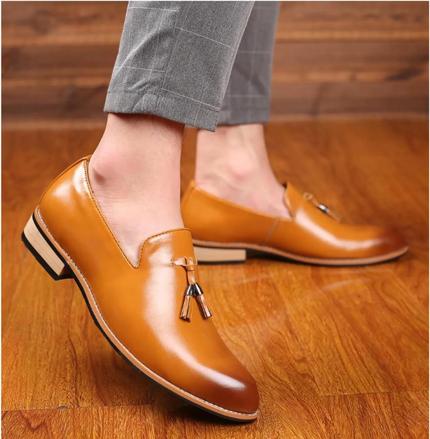 Men's Tassel Loafers Formal Business Classic Dress Shoes for Men Slip On Shoes Comfort Non-Slip Driving Shoes