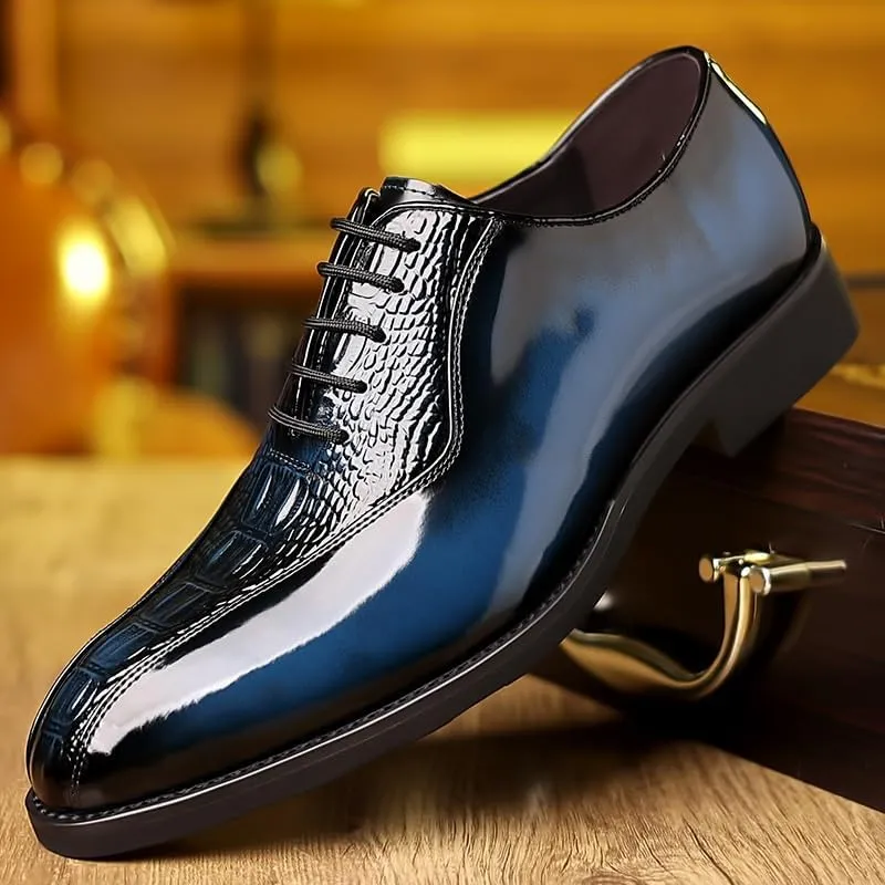 Men's Vintage Dress Shoes Patent Leather Business Oxfords Shoes for Men
