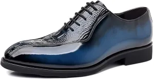 Men's Vintage Dress Shoes Patent Leather Business Oxfords Shoes for Men