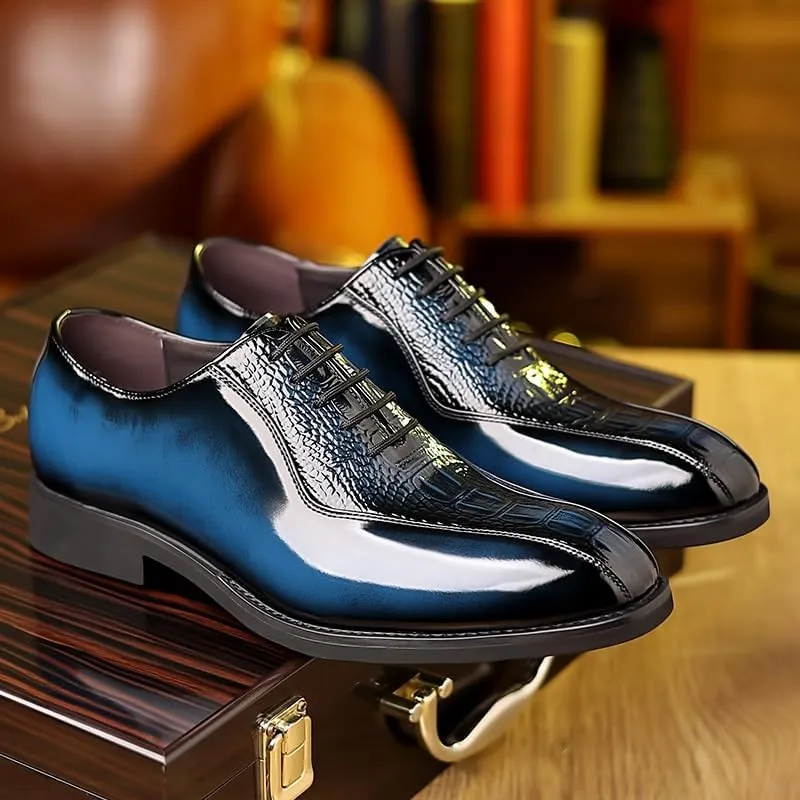 Men's Vintage Dress Shoes Patent Leather Business Oxfords Shoes for Men