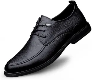 Men's Vintage Leather Lace Up Platform Oxfords Shoes Men Non-Slip Waterproof Business Dress Shoes Formal Derby Shoes