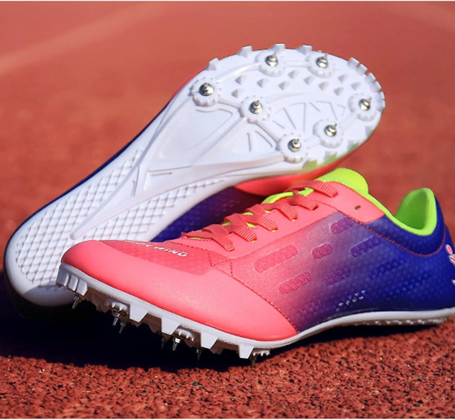 Mens Womens Spikes Track & Field Shoes Professional Spikes Sneakers Track Spikes Distance Running Shoes Training Competition Dedicated Long Jump Athletics Shoes ( Color : Black , Size : 11 Women/9.5 M