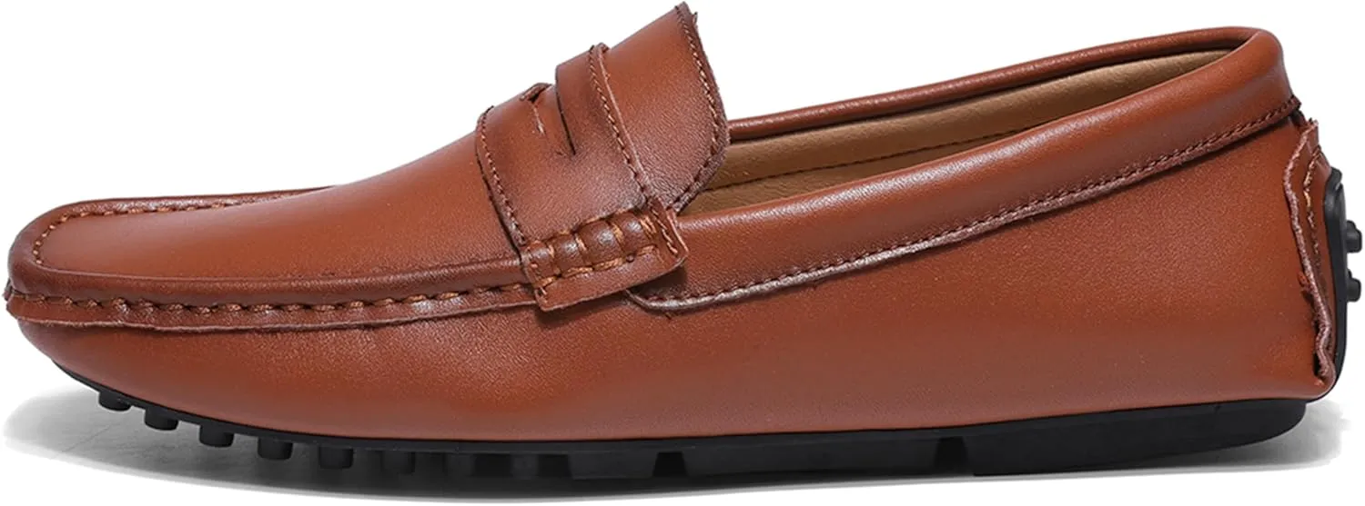 Minishion Boys Mens Comfortable Dress Shoes Loafers with Buckle Driving Moccasins YY007