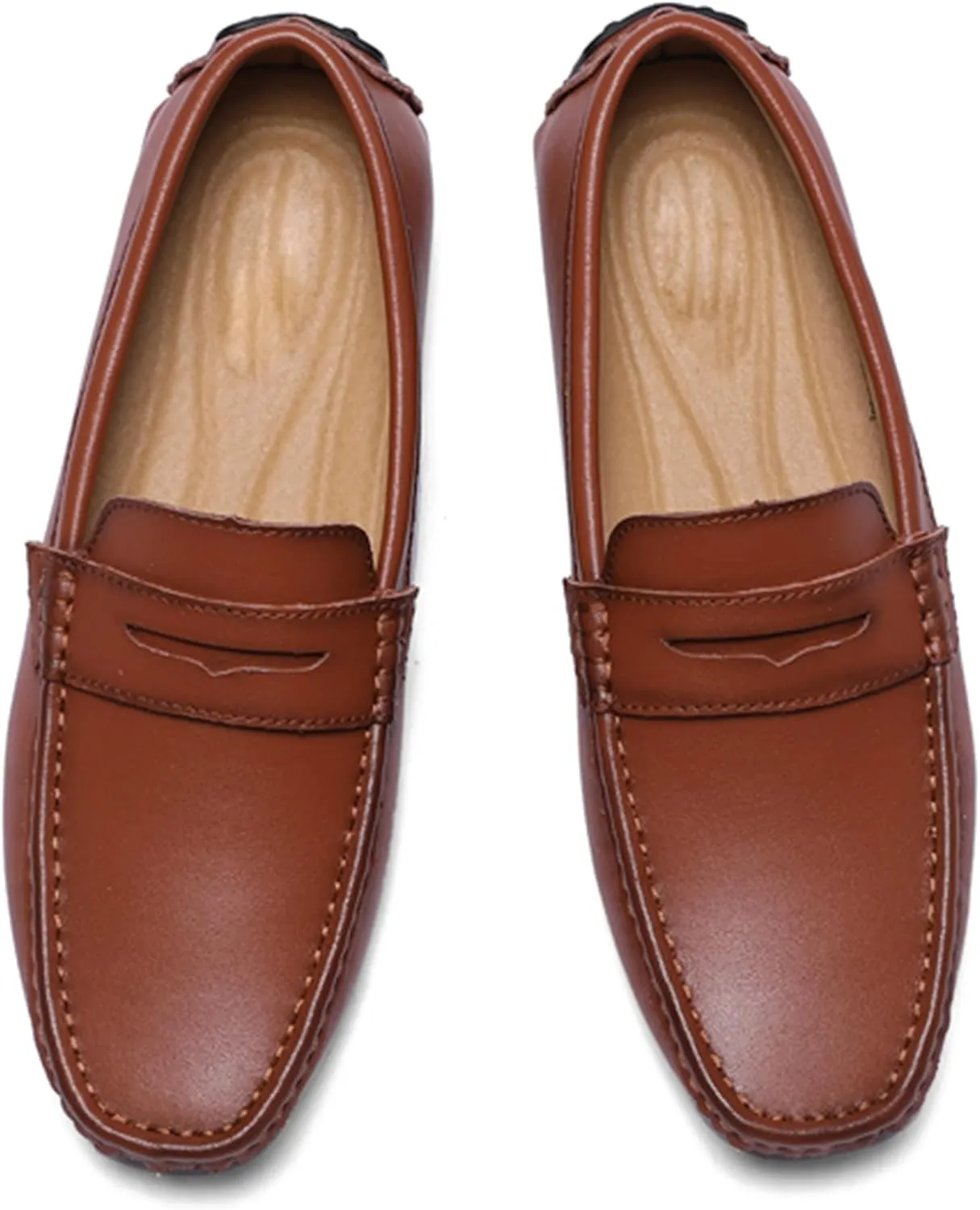 Minishion Boys Mens Comfortable Dress Shoes Loafers with Buckle Driving Moccasins YY007