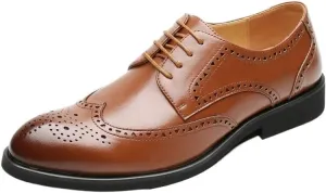 Modern Business Casual Breathable Leather Shoes Men Formal Lace Up Anti Slip Oxford Shoes