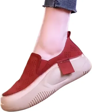 Mokcoliy]【Mesh Slip-On Shoes Women Fashion Chunky Sole Loafers, Breathable Round Toe Design for Summer Comfort & Easy Wear (4 Colours)
