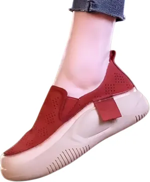 Mokcoliy]【Mesh Slip-On Shoes Women Fashion Chunky Sole Loafers, Breathable Round Toe Design for Summer Comfort & Easy Wear (4 Colours)