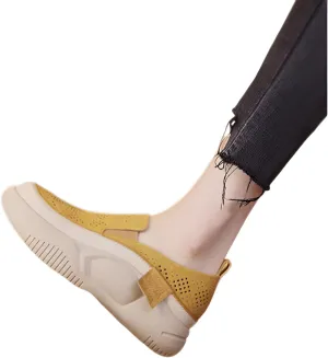 Mokcoliy]【Mesh Slip-On Shoes Women Fashion Chunky Sole Loafers, Breathable Round Toe Design for Summer Comfort & Easy Wear (4 Colours)