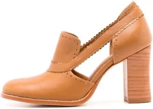 MOOMMO Women Chunky High Heel Loafer Pumps Round Toe Side Cut Pumps Sandals 3 inch Stacked Block Heel Sandal Booties Slip On Dress Shoes Matte Vintage Classic Office Party 4-11 M US