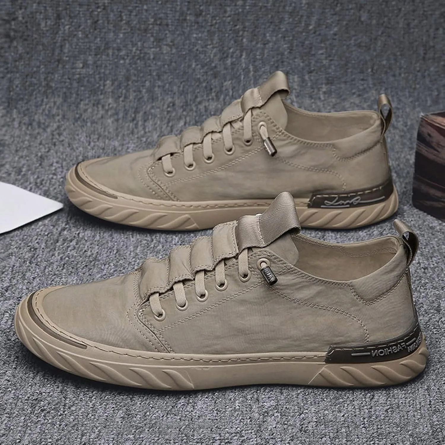 Non Slip Work Sport Shoes for Men Trendy Versatile Shoes Casual Versatile Canvas Arch Business Casual Shoe Men
