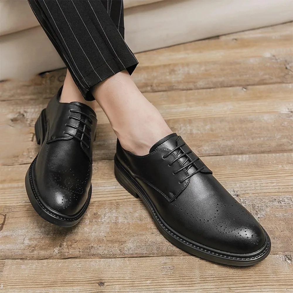 Retro Men's Lace-up Dress Business Shoe Man Patent Leather Fashion Dress Shoes Men Party Wedding Oxfords New Leather Shoes