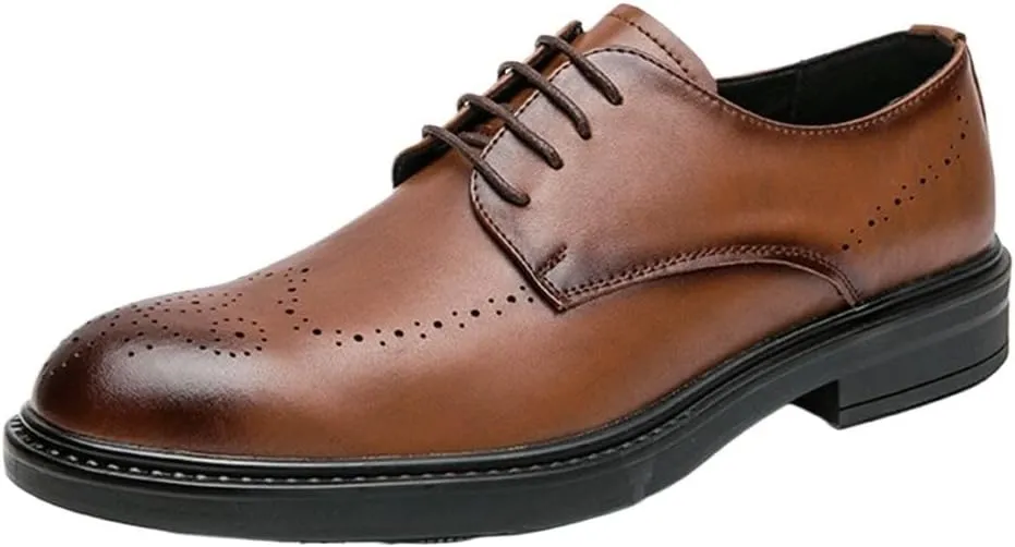 Retro Men's Lace-up Dress Business Shoe Man Patent Leather Fashion Dress Shoes Men Party Wedding Oxfords New Leather Shoes