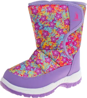 Rugged Bear Girls Snow Boot, Purple Multi, 9 Toddler
