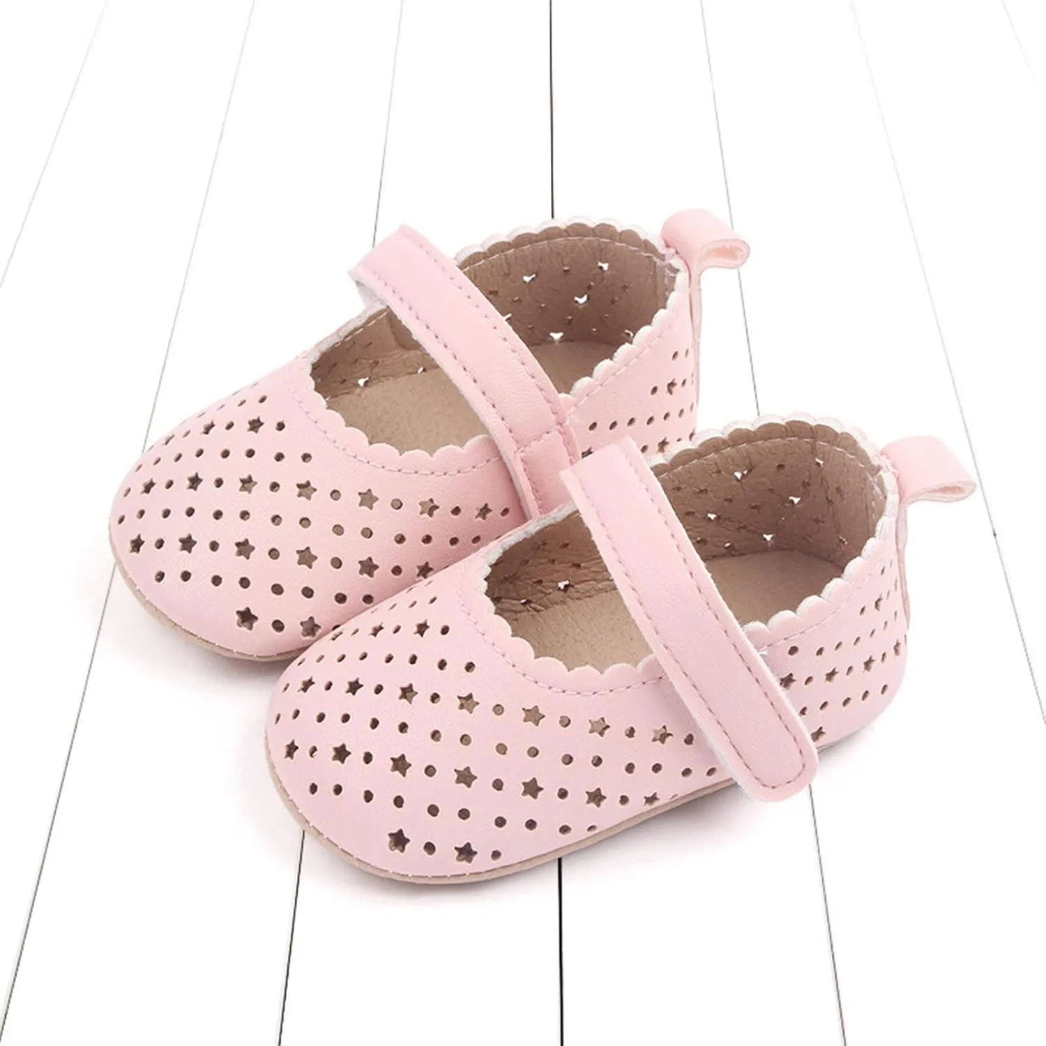 Spring and Summer Children Baby Infant Shoes for Girls Flat Sole Light Hollow Breathable Comfortable Hook Loop Solid Casual Infant Boy Tennis Shoes Size 8
