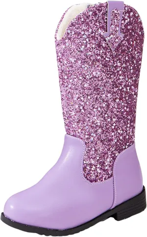 Toddler Girls Cowgirl Boots Western Glitter Cowboy Boot Ankle Boots Little Kids Big Kid Party Birthmen Dress Shoes