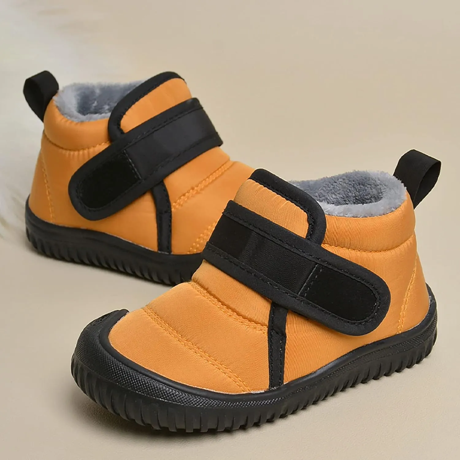 Toddler Snow Boots Boys Girls Cozy Fleece Winter Ankle Boots Non-Slip Faux Fur Booties Little Kids Warm Walking Shoes