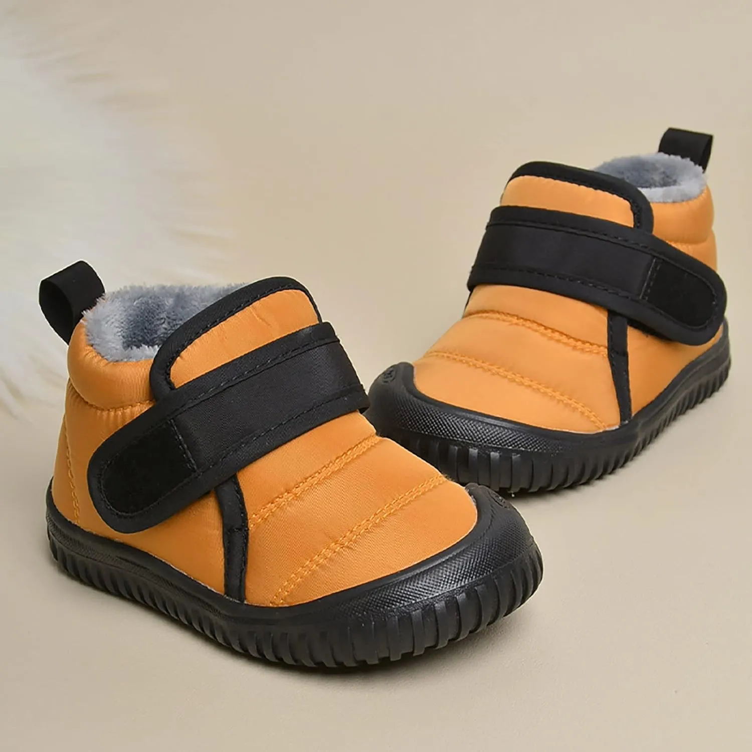 Toddler Snow Boots Boys Girls Cozy Fleece Winter Ankle Boots Non-Slip Faux Fur Booties Little Kids Warm Walking Shoes