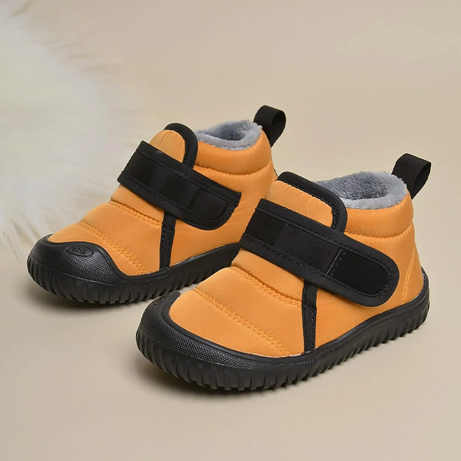 Toddler Snow Boots Boys Girls Cozy Fleece Winter Ankle Boots Non-Slip Faux Fur Booties Little Kids Warm Walking Shoes