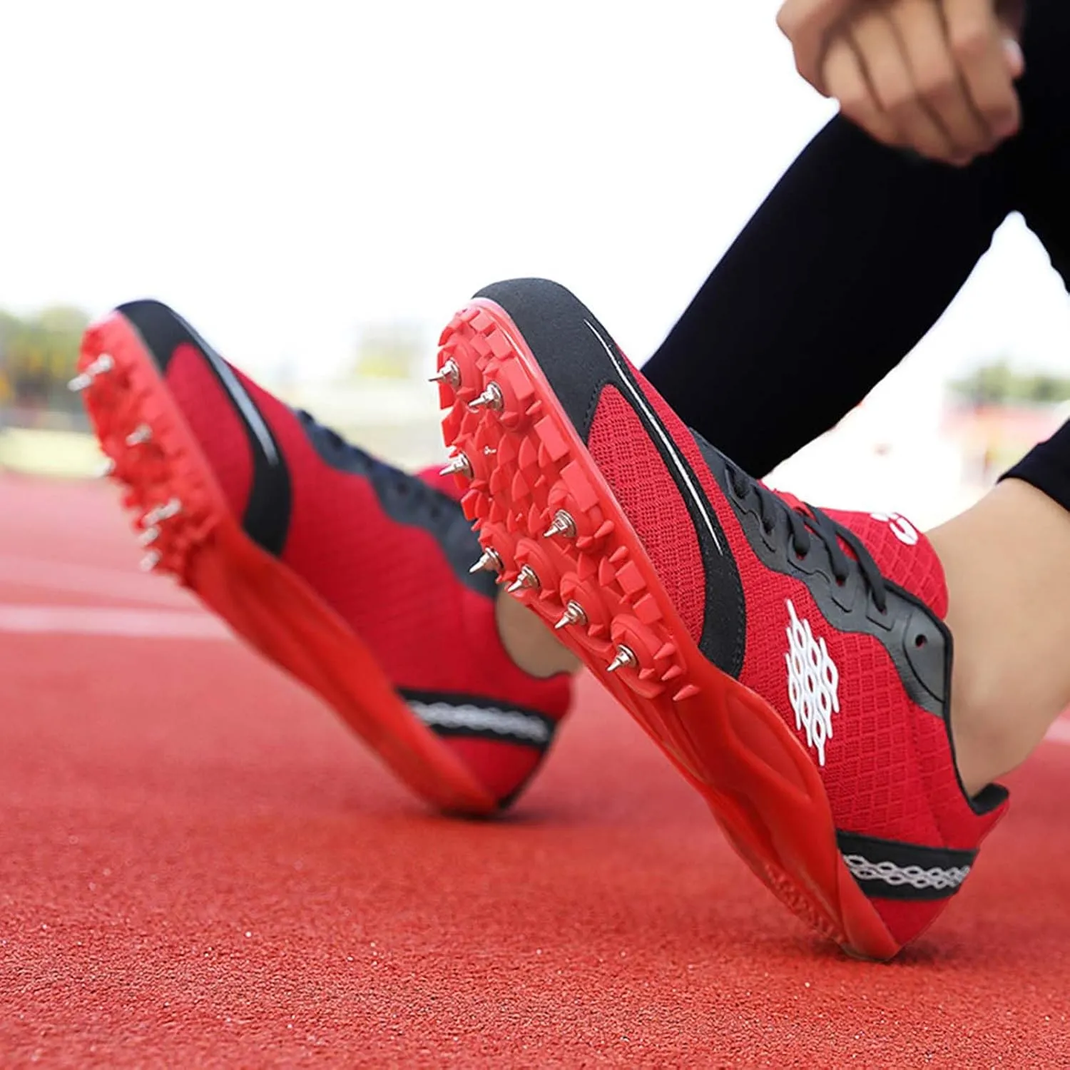 Track and Field Shoes for Mens Women 100-400 Meter Running Shoes Sprint Racing Sport Sneakers Jumping Traning