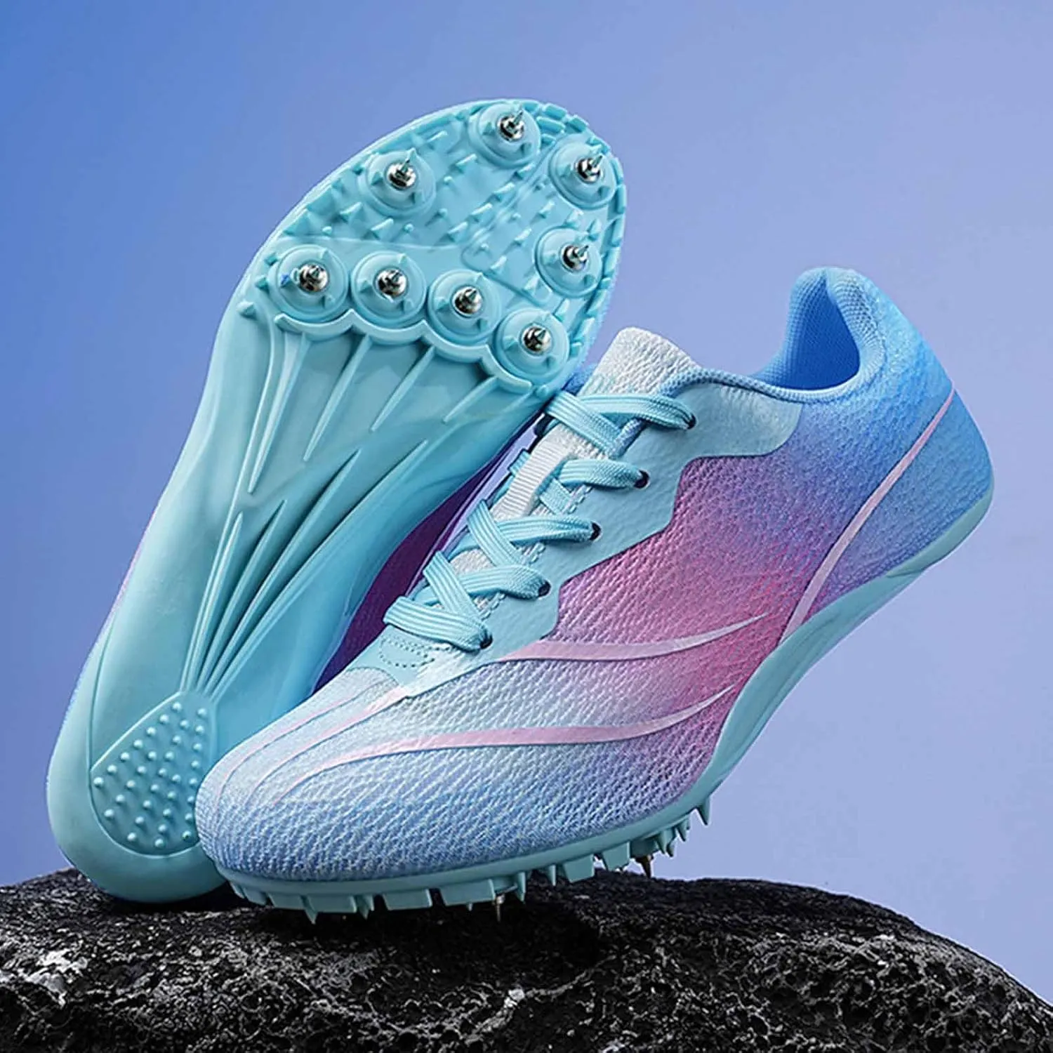 Track Field Shoes for Mens Running Sneakers Lightweight Breathable Spikes Race Jumping Trainers for Boys Girls