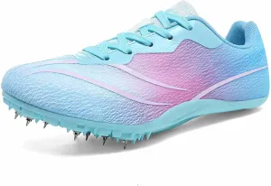 Track Field Shoes for Mens Running Sneakers Lightweight Breathable Spikes Race Jumping Trainers for Boys Girls