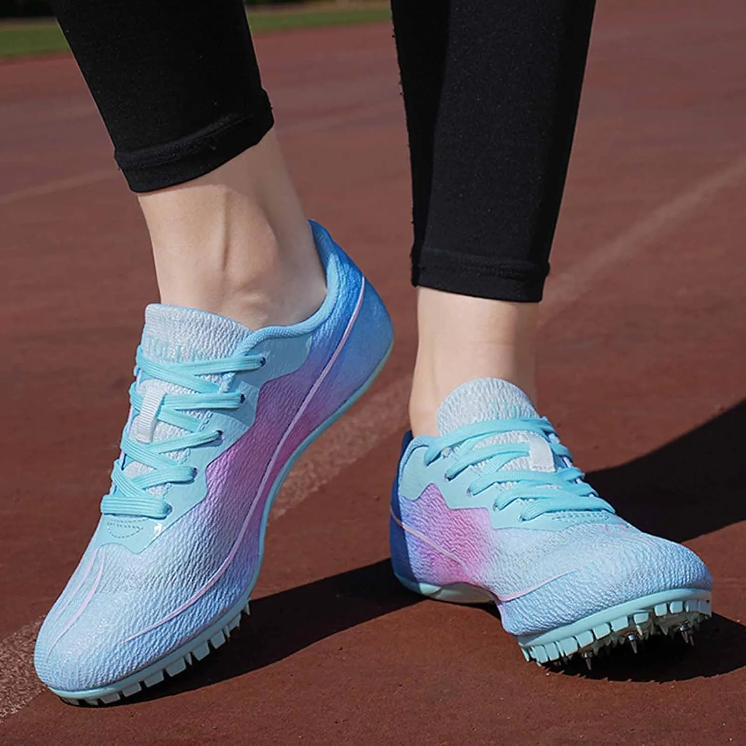 Track Field Shoes for Mens Running Sneakers Lightweight Breathable Spikes Race Jumping Trainers for Boys Girls