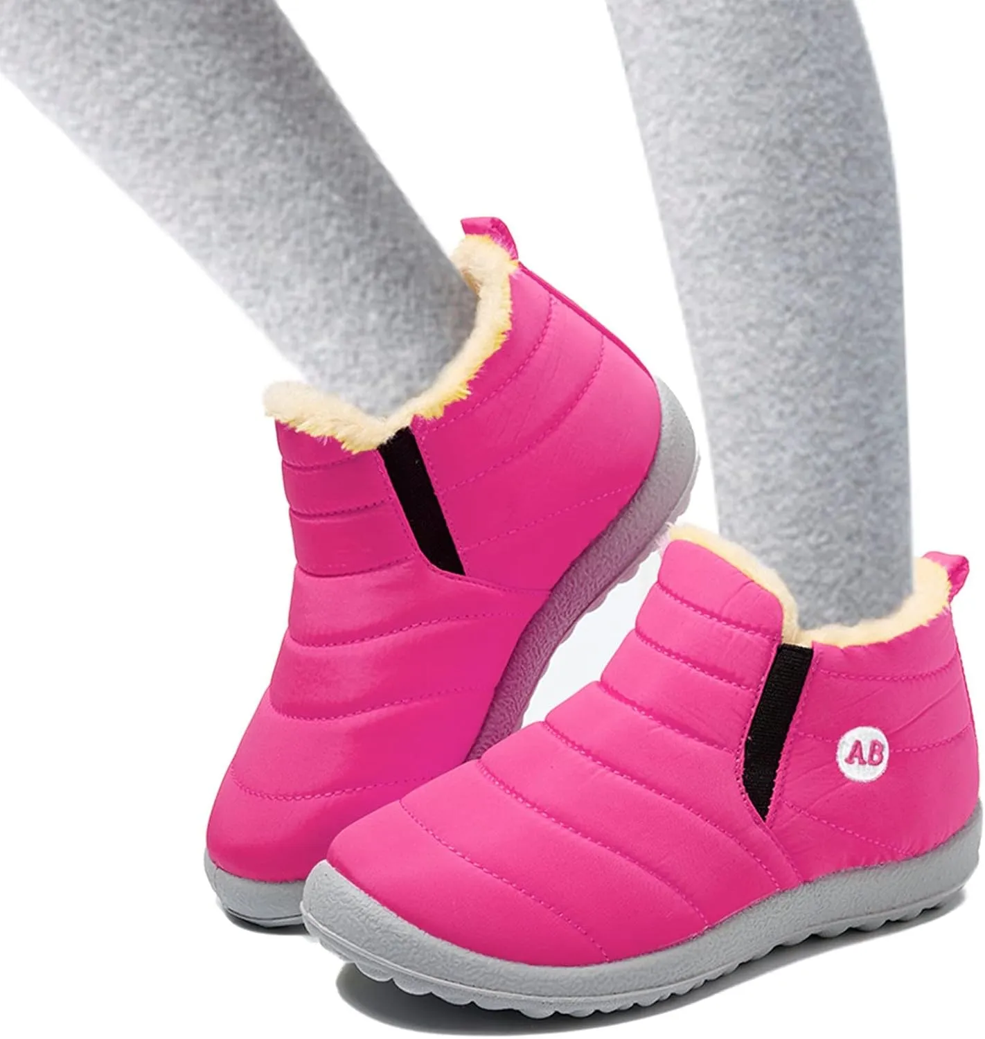 Winter Snow Boots for Kids Winter Shoes Infant Boys Girls Booties Faux Fur Lined Girls Boys Barefoot Boots Shoes