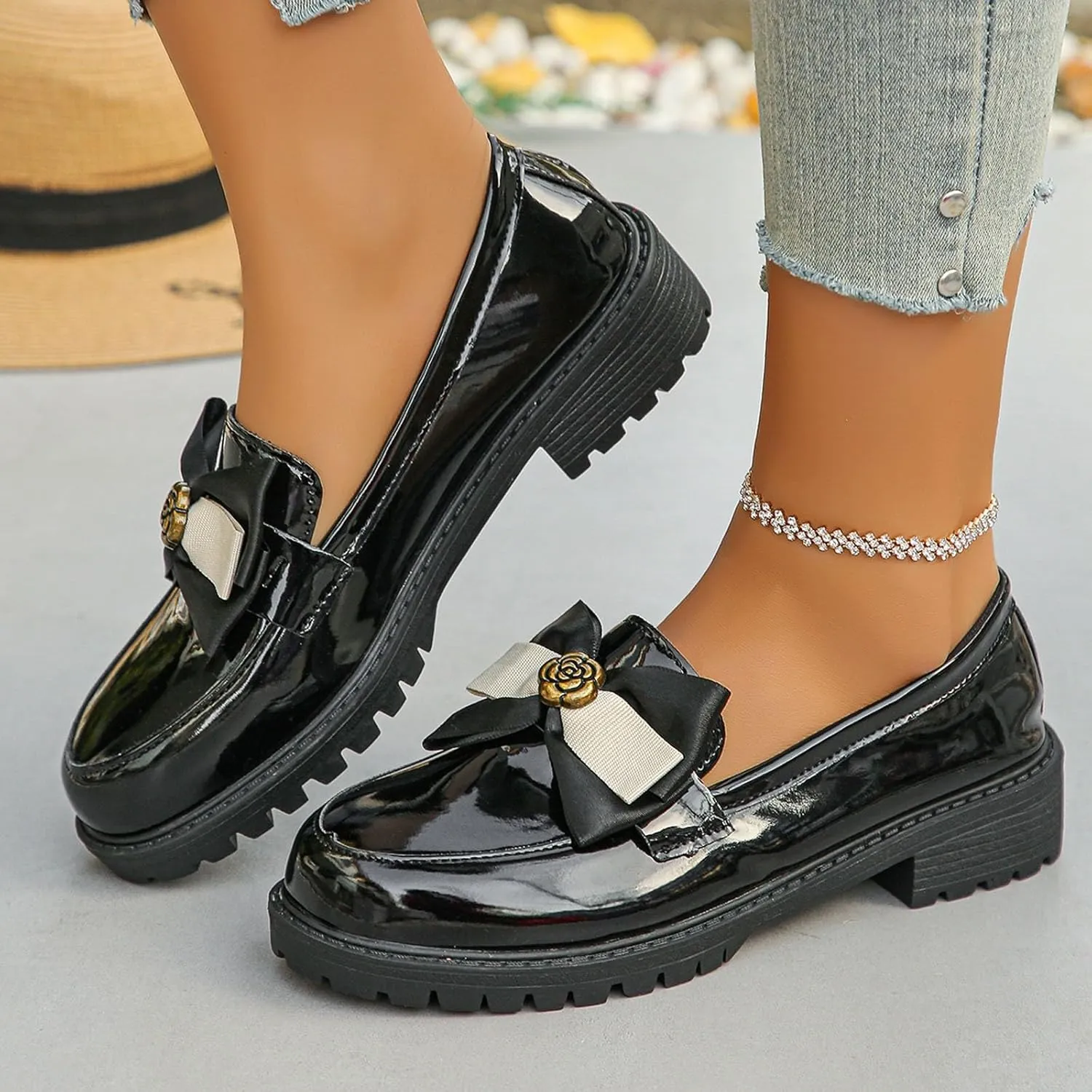 Women Loafers Shoes Slip-On Dress Shoes Business Casual Shoes Cute Work Shoes Comfortable Penny Loafer Office Shoes