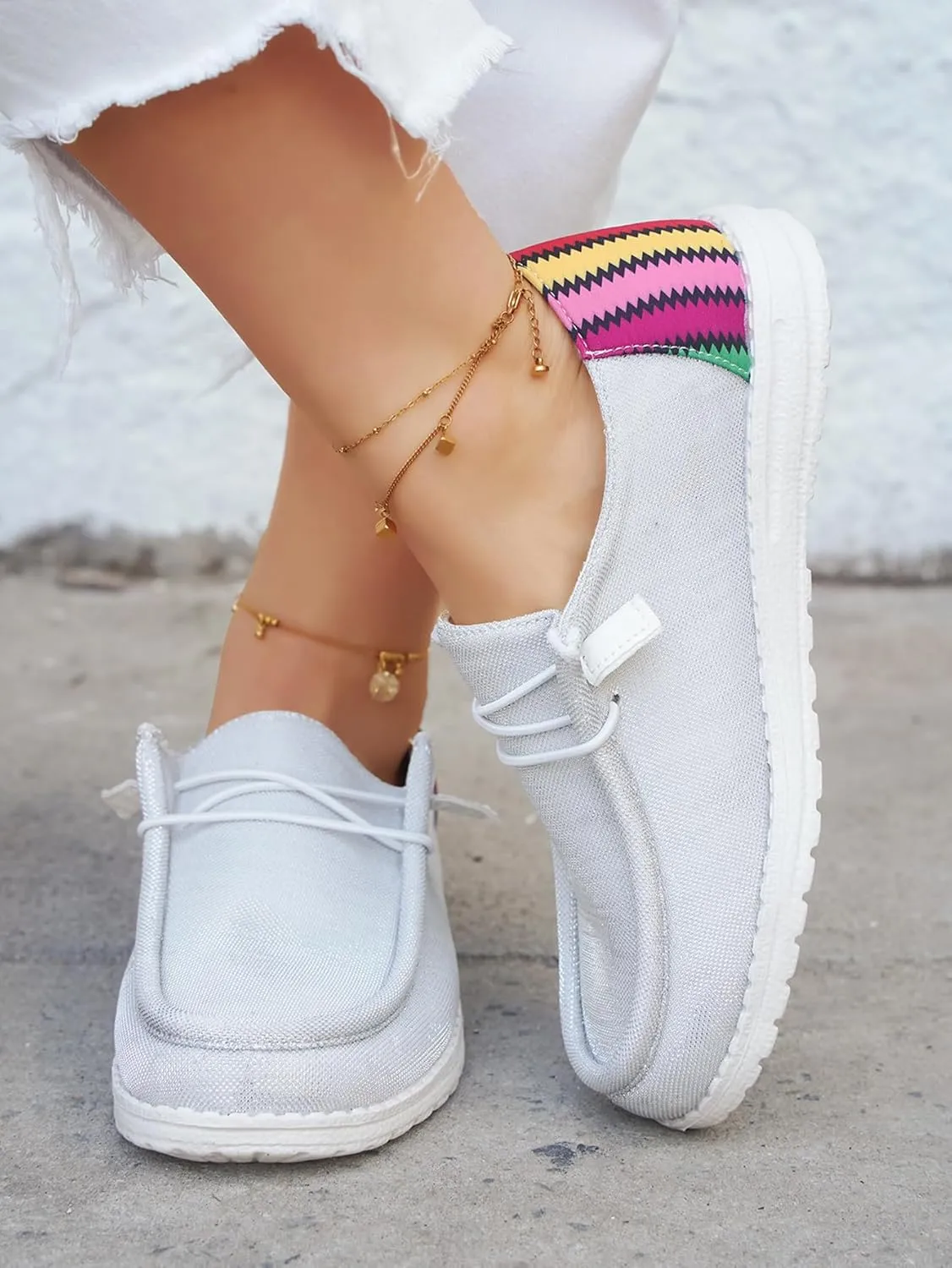 Women's Casual Boat Shoes Slip-on Loafers Lace-up Lightweight Breathable Orthopedic Easy Wear Walking Driving Outdoor Sneakers