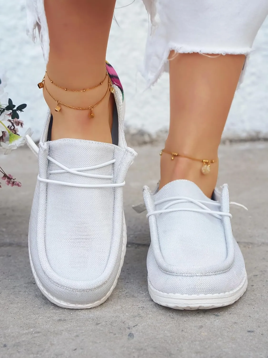 Women's Casual Boat Shoes Slip-on Loafers Lace-up Lightweight Breathable Orthopedic Easy Wear Walking Driving Outdoor Sneakers