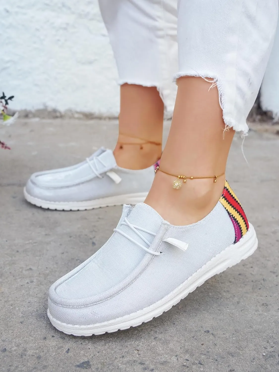 Women's Casual Boat Shoes Slip-on Loafers Lace-up Lightweight Breathable Orthopedic Easy Wear Walking Driving Outdoor Sneakers