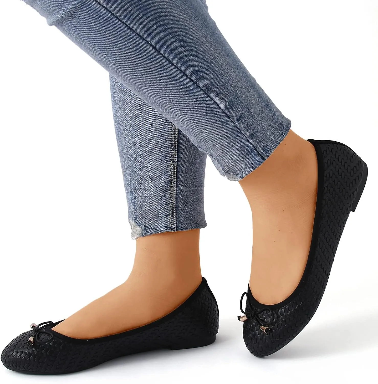 Women's Casual Slip-On Flat Comfortable Dressy Casual Work Flats Square Toe Comfortable Office Work Shoes