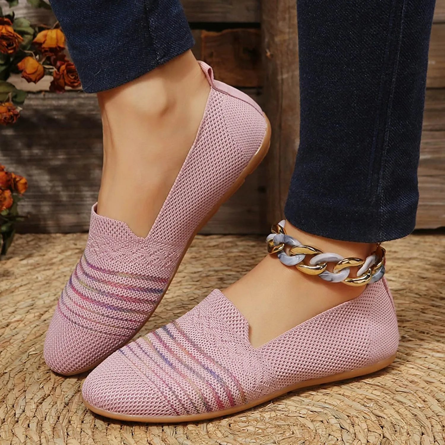Women's Comfort Walking Boat Shoe Cute Loafer Slip on Ballet Flat Sneakers Classic Casual Walking Shoes