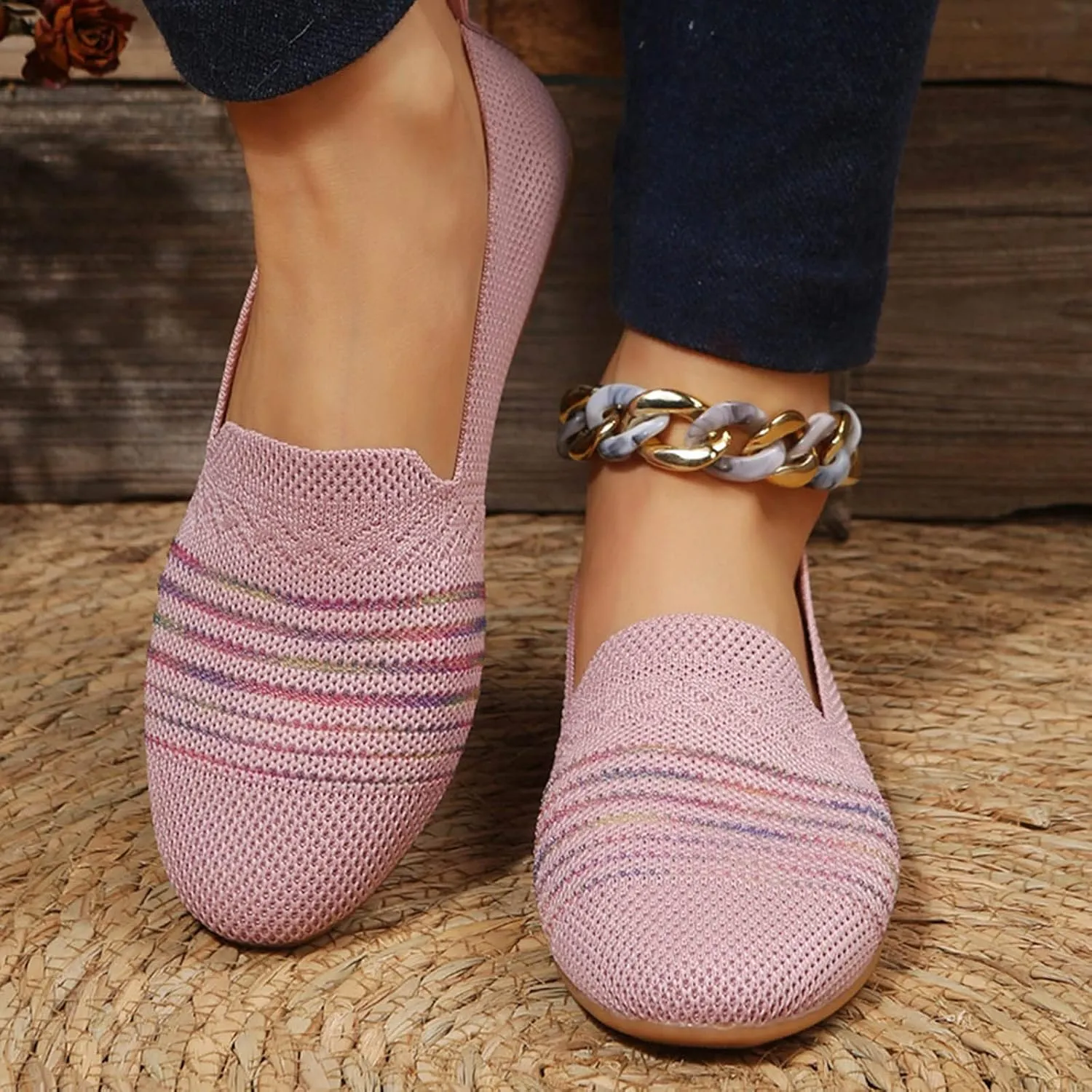 Women's Comfort Walking Boat Shoe Cute Loafer Slip on Ballet Flat Sneakers Classic Casual Walking Shoes