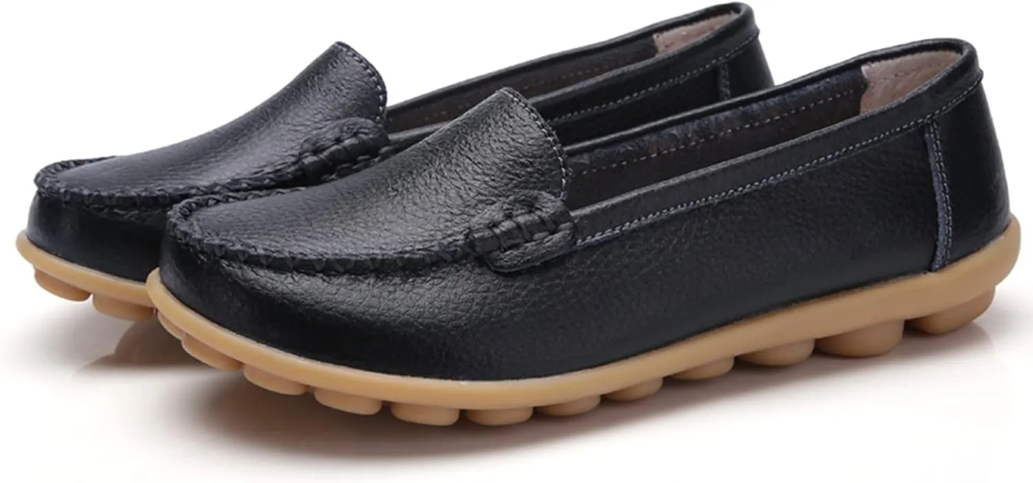 Womens Flats Comfortable Dressy Loafers Lightweight Walking Flat Slip On Work Shoes Round Toe Flats Loafers