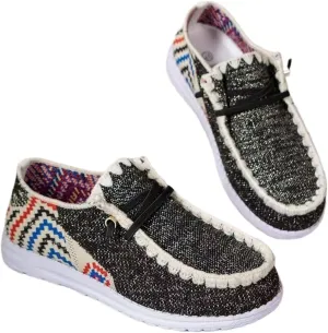Women's Lace-up Slip-on Loafers Knitted Breathable Fabrics Boat Lightweight Easy Wear Comfortable Round Toe Driving Casual Walking Shoes for Women