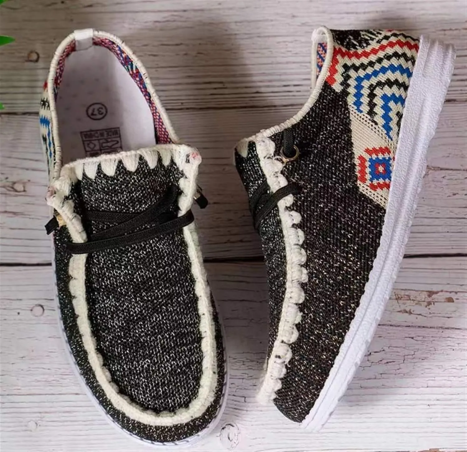 Women's Lace-up Slip-on Loafers Knitted Breathable Fabrics Boat Lightweight Easy Wear Comfortable Round Toe Driving Casual Walking Shoes for Women
