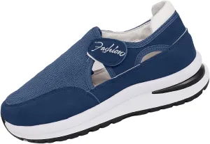 ZSpzx Women's Summer Walking Shoes Hollow Mesh Knit Breathable Running Sneakers Comfy Lightweight Non Slip Air Cushioned Daily Wear Arch Support Shoe Fashionable Mesh Women Casual Platform Footwear